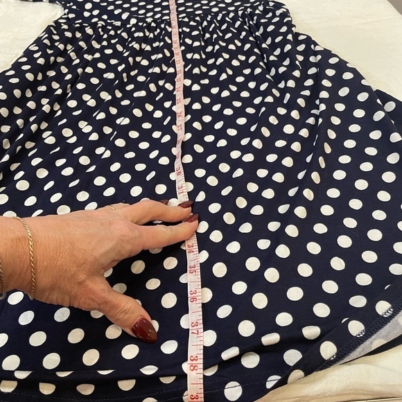 DB Moon black white polka dot midi short sleeve dress large - Picture 8 of 9